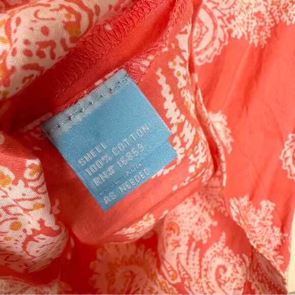 J. McLaughlin Cotton Paisley V-Neck Blouse Size Medium - Picture 5 of 6